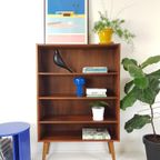 Vintage Deens Boekenkastje Schuine Pootjes Teak thumbnail 2