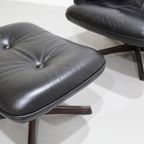 Vintage Design Fauteuil Met Voetenbank Zwart Leer Musterring, Göte Möbel - Jaren '60 | 01166 thumbnail 19