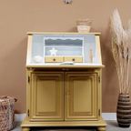 Vintage Klepbureau Secretaire Okergeel thumbnail 4