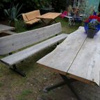 Prachtige Vergrijsde Boomstam Tuinbank 242 Cm thumbnail 6