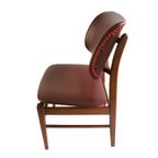 Prachtig Vintage Stoel Bordeaux Rood Skai, Jaren '60 thumbnail 3