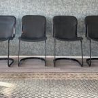 4X Willy Rizzo “All-Black” Chairs For Cidue, Ca 70S thumbnail 3