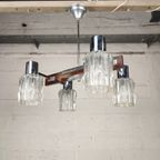 Vintage Hanglamp Chroom & Hout thumbnail 4