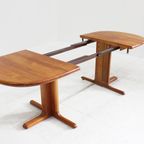 Vintage Danish Oval Extendable Dining Table Solid Teak 1960s thumbnail 3