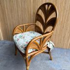 Vintage Bohemian Bamboe Eethoek Met Tafel En Stoelen thumbnail 6