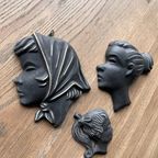 Vintage Meisjeshoofd, Keramieken Wanddecoratie thumbnail 10