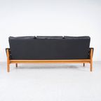 Poul Volther Zwart Leren Bank, 1960S thumbnail 10