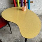 Vintage Mid Century Kids Kidney Table And Chair Set. thumbnail 9