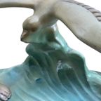 Art Deco Beeld Vrouw Met Vogel thumbnail 8