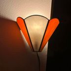 Vintage Wandlamp Met Glas In Lood Jaren ‘70 - Tiffany Stijl thumbnail 7