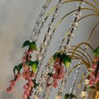 Vintage Grote Murano Kristallen Roze Druiven Kroonluchter Teardrop Frame thumbnail 10