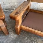 Pair Of Stunning Brutalist Oak Sofa'S thumbnail 8