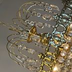 Xl Vintage Kroonluchter Kristal Messing Frame Zakkroonluchter thumbnail 8