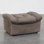 Luxe, Comfortabele, Grijze Lederen Vintage Hocker thumbnail 2