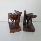 Balinese Art Deco Boekensteunen Karbauw Hout. thumbnail 3