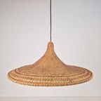 Vintage Rotan Trompet Hanglamp Bamboo Heksenhoed Japandi “60 thumbnail 5