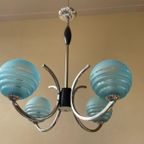 Lamp Hanglamp Art Deco Blauwe Bollen Frans thumbnail 7