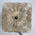 Vintage Plafondlamp Plafonnière Wandlamp Jaren '60 Sixties Glas Amber thumbnail 3