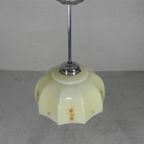 Art Deco Hanglamp Met Glazen Tienhoekige Kap, Jaren 30 thumbnail 6