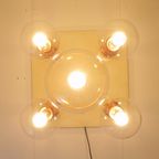 Zeldzame Plafondlamp Met 5 Glazen Bollen, Jaren 70, Ott International thumbnail 12