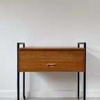 Vintage Houten Kastje Op Wielen Met Lade En Klep thumbnail 5