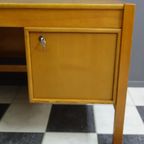 Large Blonde Wood Desk 1960S thumbnail 10