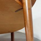 Vintage Mid Century Houten Salontafel, Rond thumbnail 8