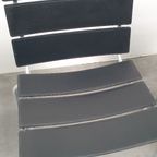 Giancarlo Vegni Fasem Italy Stripe Zadelleer Stoelen Vintage Design thumbnail 15