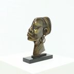 Mid Century Bronze Sculpture African Woman 1950S thumbnail 4