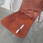 2 Design Wire Chairs Chroom Met Cognac Seat Pads thumbnail 12