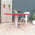 Rode Ronde Xl Eettafel 130 Cm Vintage Space Age Design Tafel thumbnail 6