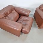 Vintage Set Of 2 De Sede Ds 101 Fauteuil Dik Bruin Leer ’70 thumbnail 15