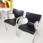 Setprijs Vintage Eettafel Met 4 Stoelen Zwart Wit Chroom thumbnail 14