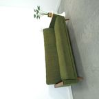 Slaapbank Met Groene Stof En Teakhout thumbnail 14