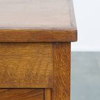 Uniek En Antiek Eikenhouten Art Deco Bureau Uit Begin 20e Eeuw In Amsterdamse School Stijl thumbnail 8