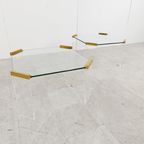 Lucite And Brass Coffee Or Side Tables, 1970s thumbnail 2
