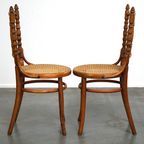 Set Van 4 Originele En Antieke Thonet Bistro Stoelen Met Een Fantastische Uitstraling thumbnail 4