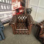 Brighton Fauteuil Classic Chesterfield – Knopenzit – Antiek Bruin thumbnail 5