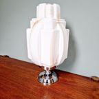 Art Deco Tafellamp, Type Wolkenkrabber, Opaline, 1930 thumbnail 2