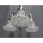 Vintage Hanglamp Met 3 Gewolkte Glazen Kappen thumbnail 8