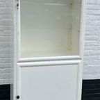 Vintage Metalen Originele Vitrinekast, Uit Ziekenhuis, Met Glasplaten, 60 Cm Breed thumbnail 2