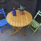 Ronde Landelijke Opklapbare Houten Terras Tuintafel thumbnail 4