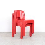 Joe Colombo Universal Stoelen Rood, 1960s thumbnail 3