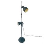 Postmoderne Vintage Vloerlamp Chroom Twee Verstelbare Kappen 1970’s thumbnail 2