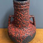 Fat Lava Vase In Red And Black By Fohr West Germany Ceramics thumbnail 6