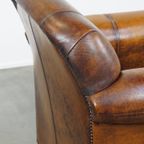 Stoere, Mooie En Comfortabele Rundleren Fauteuil/Armchair Met Diepe Warme Kleuren Een Prachtig Pa thumbnail 12