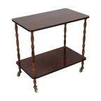 Vintage Franse Bar Trolley Formica Eik Serveerwagen Jaren 60 Design thumbnail 5
