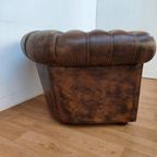 Vintage Leren Chesterfield Stijl Fauteuil, Stoel thumbnail 6