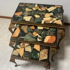 Vintage Nesting Tables / Mimiset Met Onyx Bladen Regency Stijl thumbnail 3