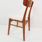 4 Vintage Deense Farstrup Stoelen Nieuw Gestoffeerd Pluche thumbnail 4